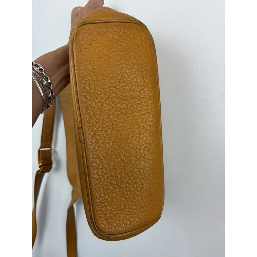 Vintage Coach Sonoma Pocket Zip 4924 Mustard Yellow Leather Crossbody USA Read